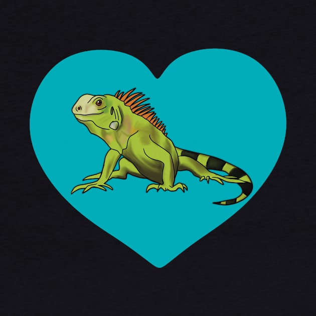 Iguana Heart for Iguana Lovers, Blue by Mochi Merch